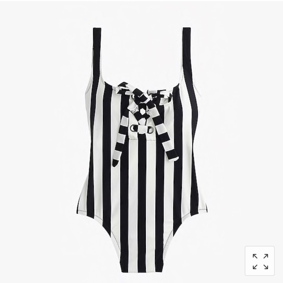 J. Crew Other - Lace-up one-piece in bold stripe.